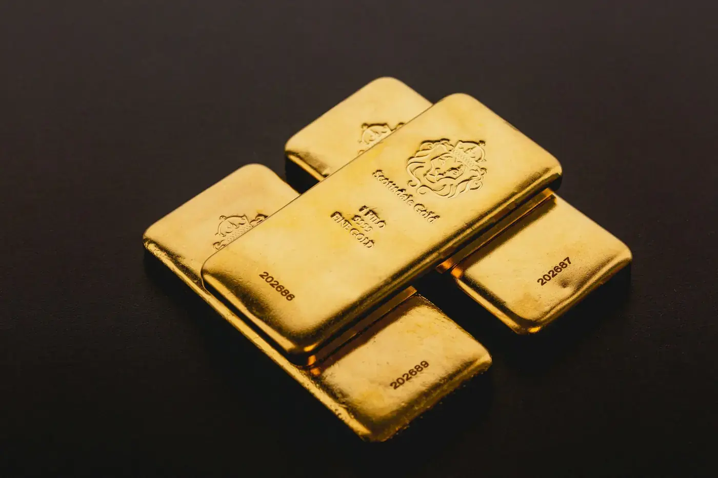 Refined gold bars